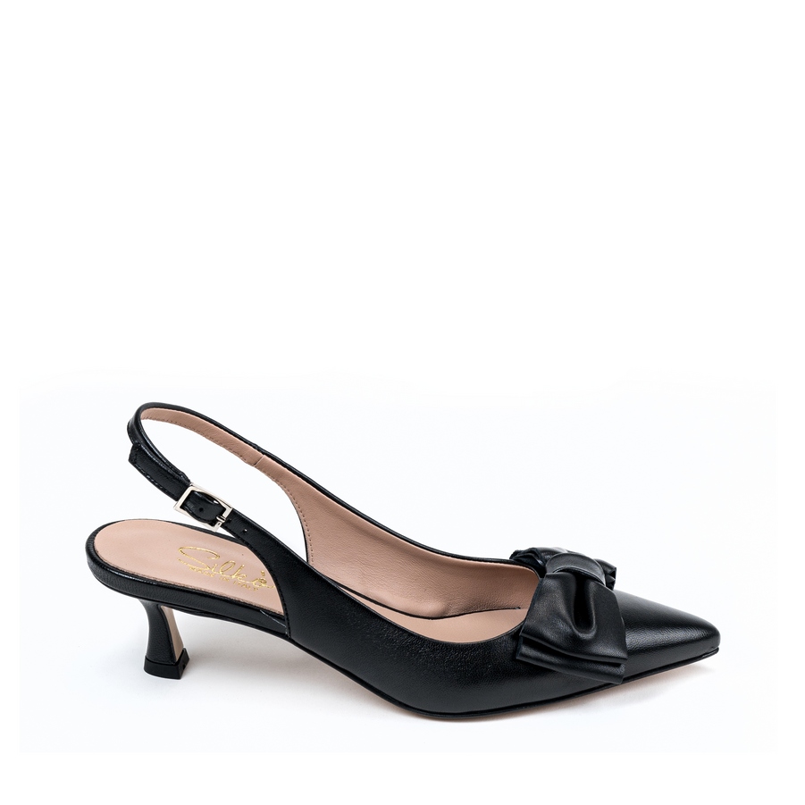 Ženske kožne sandale Silko-FIAMMA27 crne na štiklu - Kupite odmah na Creator.rs Ženske kožne sandale Silko-FIAMMA27 crne na štiklu - Slika 2