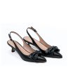 Ženske kožne sandale Silko-FIAMMA27 crne na štiklu