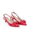 Ženske kožne sandale Silko-FIAMMA27 crvene na štiklu