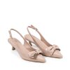 Ženske kožne sandale Silko-FIAMMA27 krem na štiklu