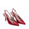 Ženske kožne sandale Silko-A196 crvene na štiklu