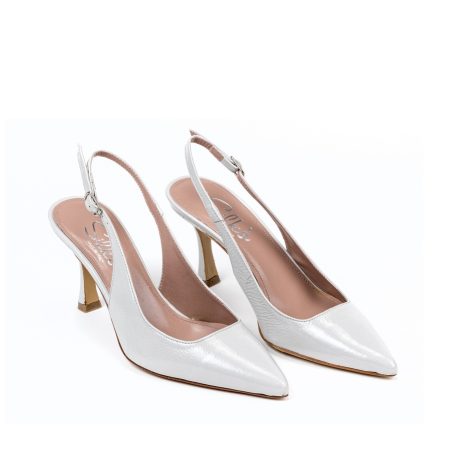 Ženske kožne sandale Silko-A196 sive na štiklu