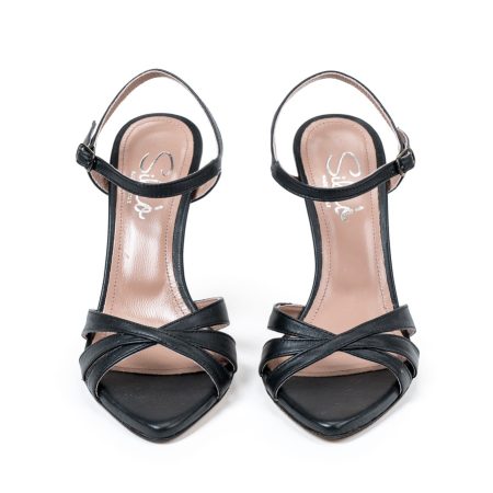 Ženske kožne sandale Silko-A127 crne na štiklu - Kupite odmah na Creator.rs -