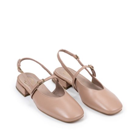 Ženske kožne sandale Silko-MAYA05 krem ravne