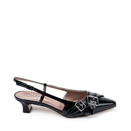 Alternative view of Ženske kožne sandale Silko-A192 crne na štiklu