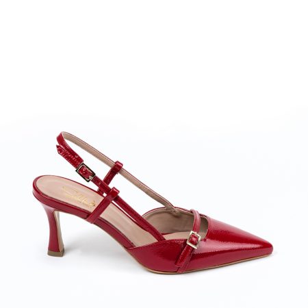 Alternative view of Ženske kožne sandale Silko-ESTER21 crvene na štiklu