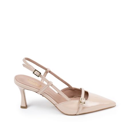 Alternative view of Ženske kožne sandale Silko-ESTER21 bež na štiklu