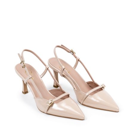 Ženske kožne sandale Silko-ESTER21 bež na štiklu