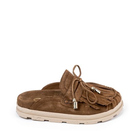 Alternative view of Ženske kožne papuče Silko-MOENA braon ravne