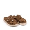Ženske kožne papuče Silko-MOENA braon ravne