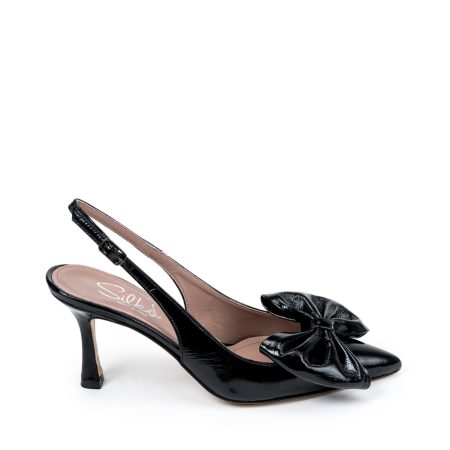 Alternative view of Ženske kožne sandale Silko-A195 crne na štiklu