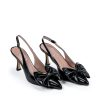 Ženske kožne sandale Silko-A195 crne na štiklu