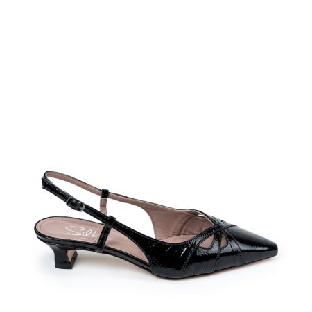 Alternative view of Ženske kožne sandale Silko-A156 crne na štiklu