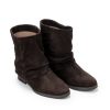 Ženske kožne plitke čizme Silko-Luisa01 braon ravne