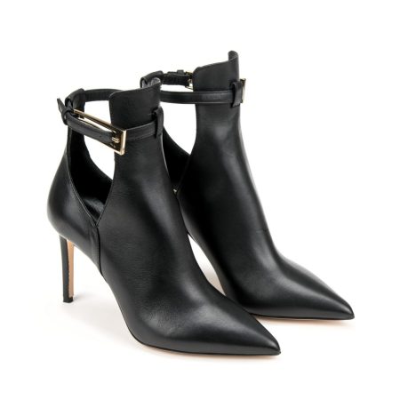 Ženske kožne duboke cipele Sofia-Baldi-92446 crne na štiklu