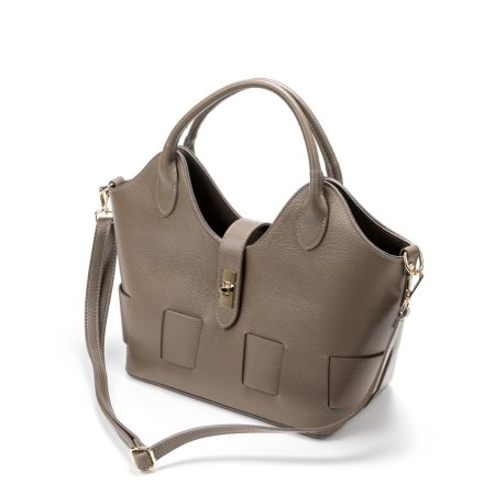 Velika kožna torba / Tasna-3508 tamno siva