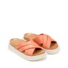 Ženske kožne papuče Una-701194 narandžaste ravne