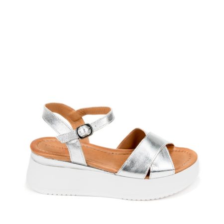 Alternative view of Ženske kožne sandale Pasito-7010915 sive ravne