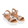 Ženske kožne sandale Pasito-7010920 bež ravne