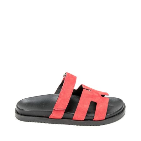 Alternative view of Ženske kožne papuče Pasito-701241 crvene ravne