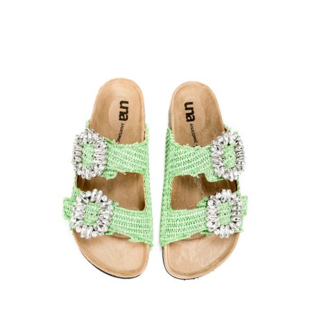 Ženske kožne papuče Una-B-01 zelene ravne - Kupite odmah na Creator.rs -