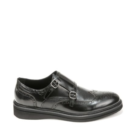 Alternative view of Muške kožne plitke cipele BAGCINI-ET125-1 crne ravne