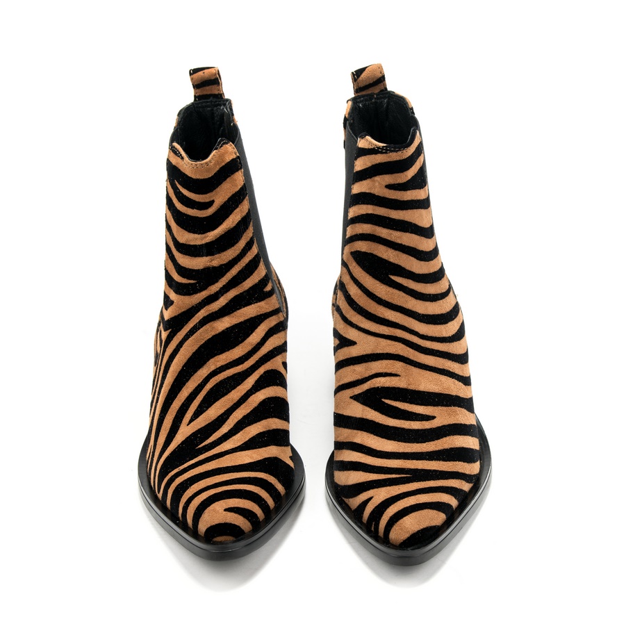 Ženske kožne plitke čizme Carmens-52246 braon na štiklu 3 Moderne plitke čizme od prave kože, udobne i tople za hladne dane – Creator.rs