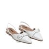 Ženske kožne sandale Carmens-55189 bele ravne