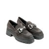 Ženske kožne mokasine Movimenti-7702 sive ravne