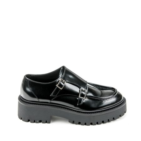 Alternative view of Ženske kožne mokasine Movimenti-7810 crne ravne