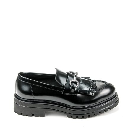 Alternative view of Ženske kožne mokasine Movimenti-7604 crne ravne