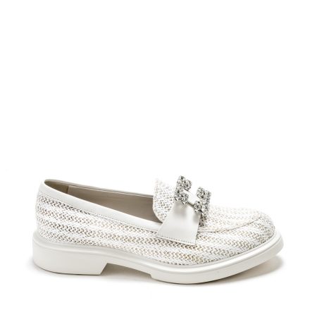 Alternative view of Ženske mokasine Movimenti-8014 bele ravne