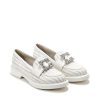 Ženske mokasine Movimenti-8014 bele ravne