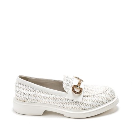 Alternative view of Ženske mokasine Movimenti-8015 bele ravne