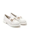 Ženske mokasine Movimenti-8015 bele ravne