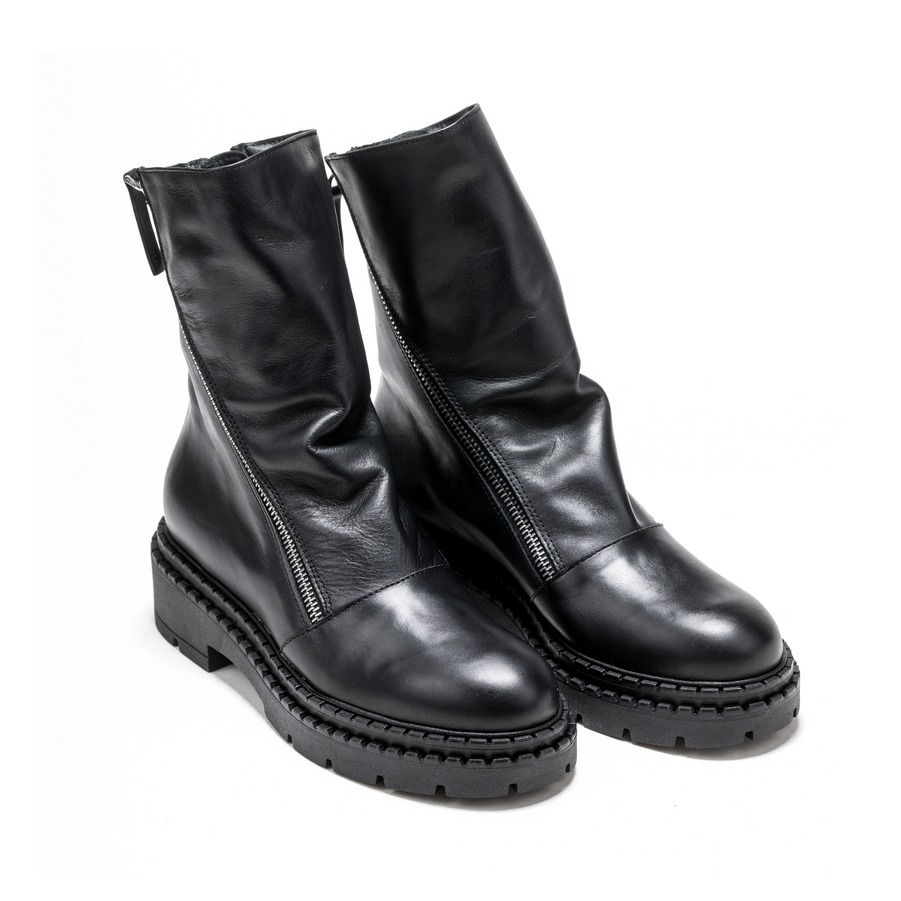 Ženske kožne plitke čizme Movimenti-7167 crne ravne 1 Ženske kožne plitke čizme Movimenti-7167 crne ravne