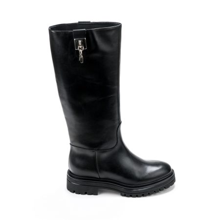 Alternative view of Ženske kožne duboke čizme Movimenti-7859 crne ravne