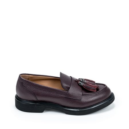 Alternative view of Ženske kožne mokasine Movimenti-7168 bordo ravne