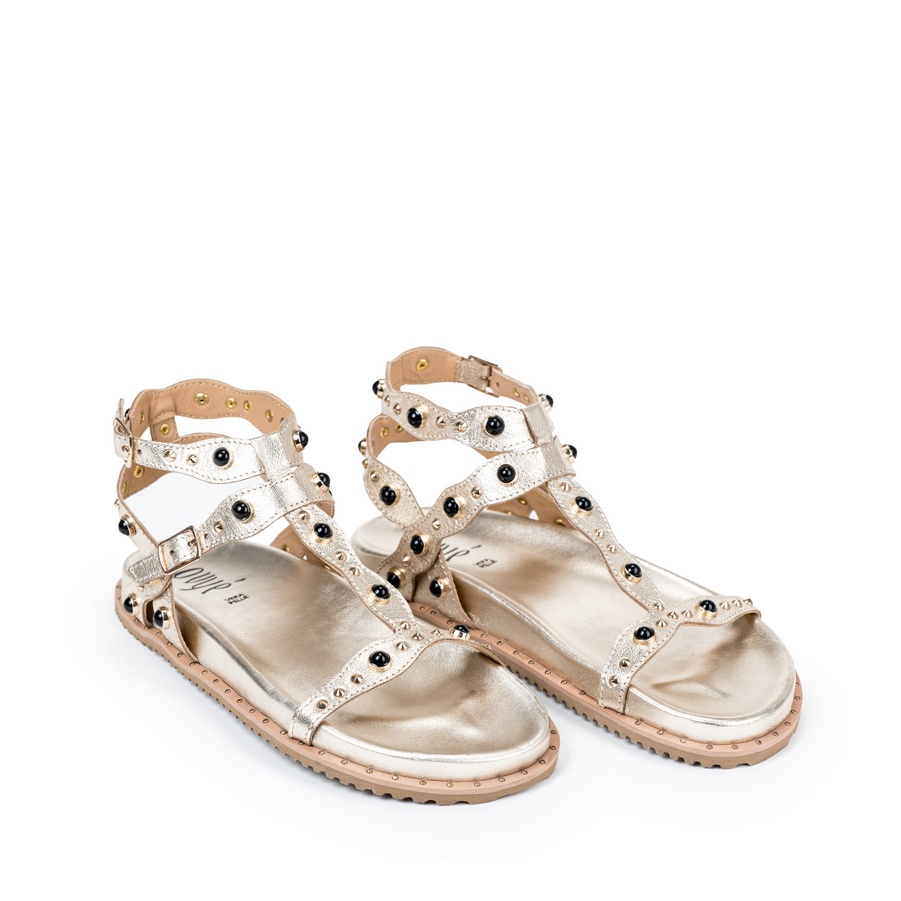 Ženske kožne sandale Ovye-4074 zlatne ravne - Kupite odmah na Creator.rs -