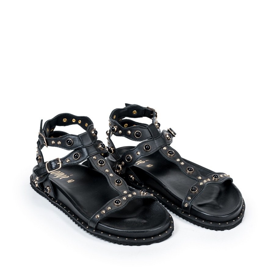 Ženske kožne sandale Ovye-4074 crne ravne - Kupite odmah na Creator.rs Ženske kožne sandale Ovye-4074 crne ravne