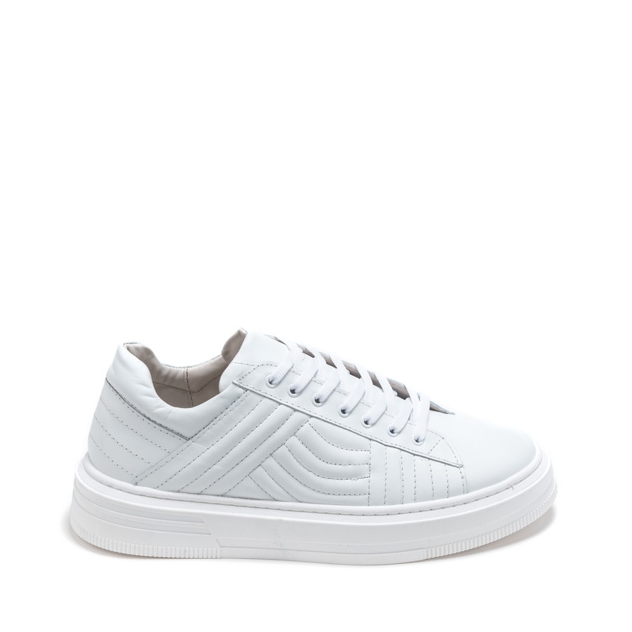 Muške kožne plitke patike Pasito-727-5 bele ravne 2 Muške kožne plitke patike Pasito-727-5 bele ravne - Slika 2