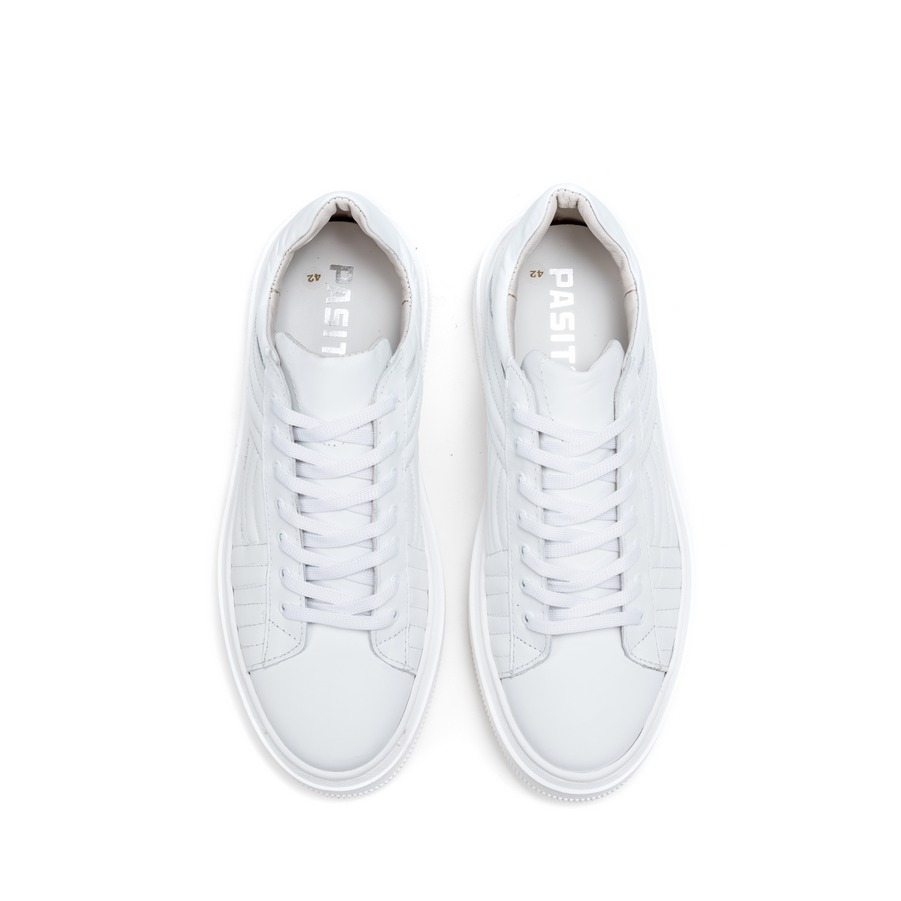 Muške kožne plitke patike Pasito-727-5 bele ravne 3 Muške kožne plitke patike Pasito-727-5 bele ravne - Slika 3