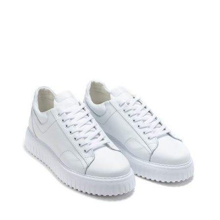 Muške kožne plitke patike Pasito-742-4 bele ravne