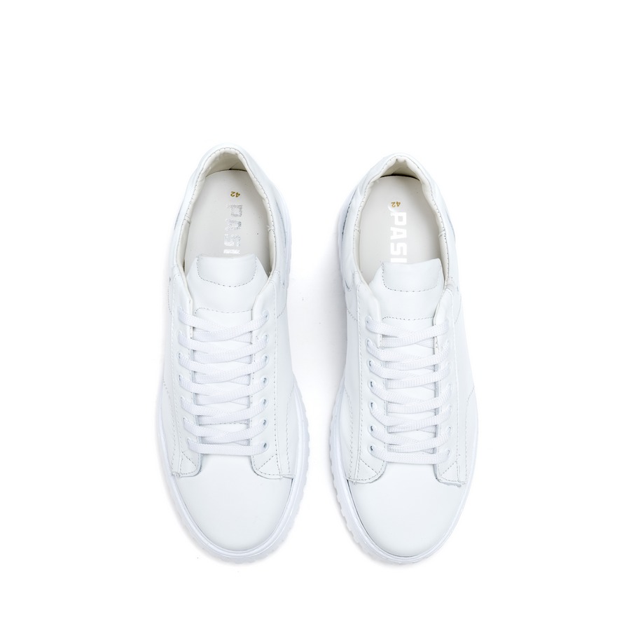 Muške kožne plitke patike Pasito-742-4 bele ravne 3 Muške kožne plitke patike Pasito-742-4 bele ravne - Slika 3