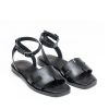 Ženske kožne sandale Pasito-7012615 crne ravne