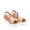 Ženske kožne sandale Pasito-7010915 bež ravne