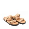 Ženske kožne papuče Pasito-701249 bež ravne