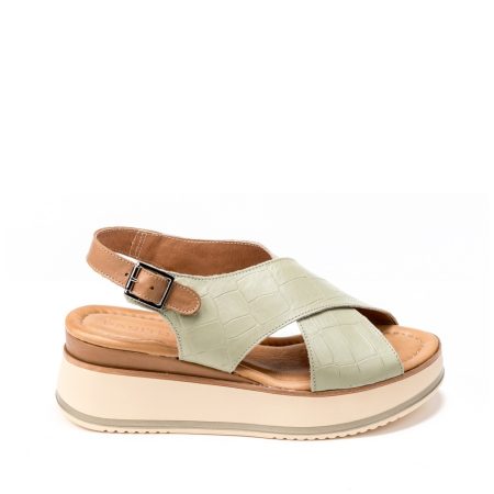 Alternative view of Ženske kožne sandale Pasito-7010904 zelene ravne