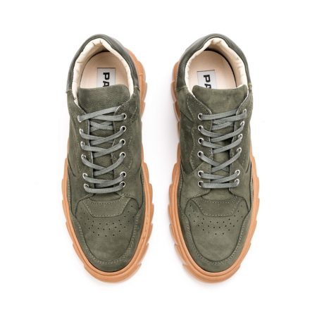 Muške kožne plitke cipele Pasito-751 zelene ravne 5 16207 pasito 751 verde 3