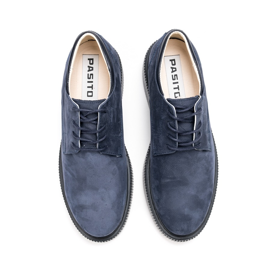 Muške kožne plitke cipele Pasito-761-2 plave ravne 3 Muške kožne plitke cipele Pasito-761-2 plave ravne - Slika 3